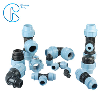 PP Compression Fittings 90 Degree Tee for HDPE Irrigation Pipe